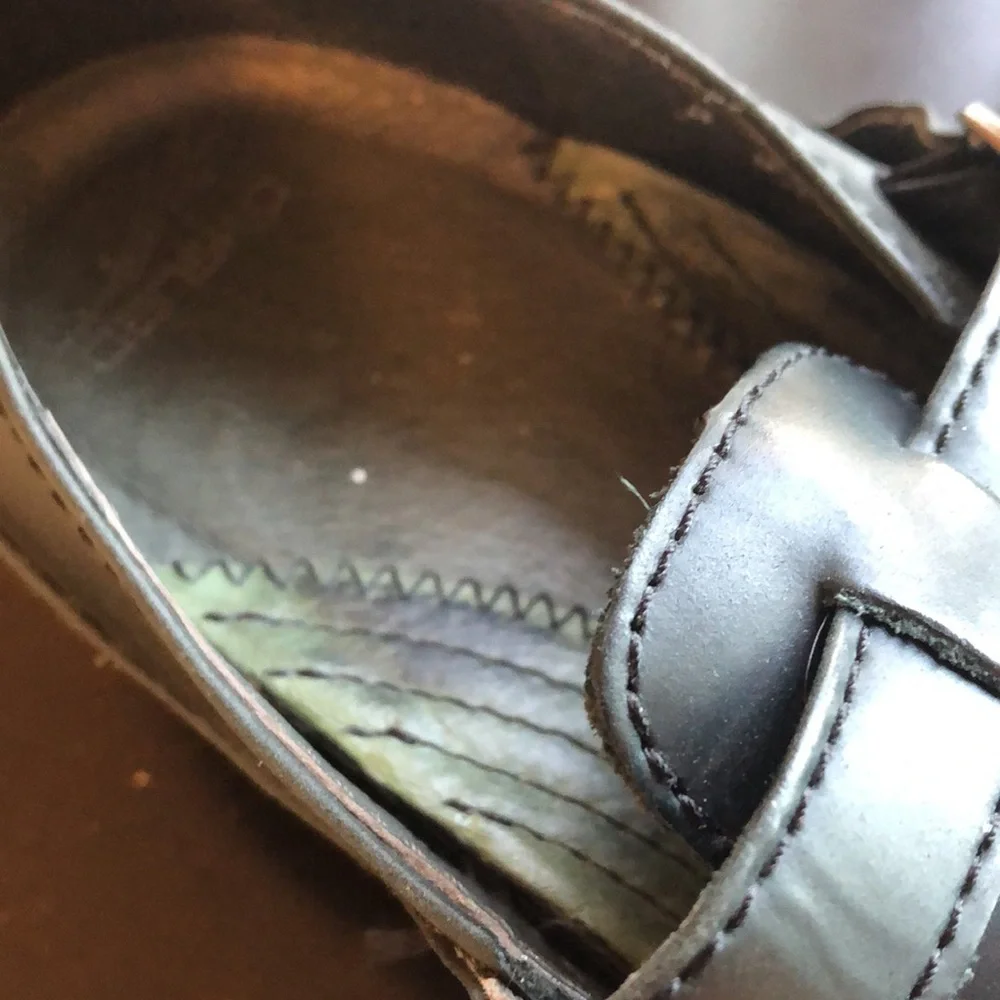 Dansko Oxford style black shoe with two front buckled size 40